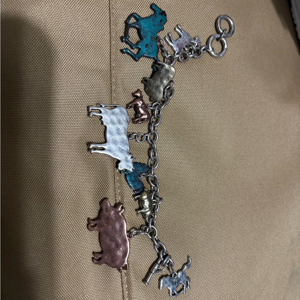 Charming Animal-Themed Silver Bracelet